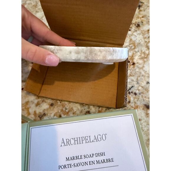 Archipelago Marble Soap Dish is a natural beige marble tray - Picture 2 of 3